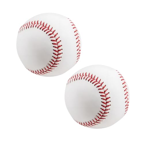 Rarapop Blank Standard Baseball Balls, Official Size 9 Inch Leather Covered Practice Baseball Training Ball for League Play, Pitching, Hitting, Batting, Fielding, Autograph - style: Soft-2pack