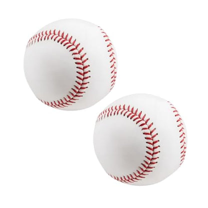 Rarapop Blank Standard Baseball Balls, Official Size 9 Inch Leather Covered Practice Baseball Training Ball for League Play, Pitching, Hitting, Batting, Fielding, Autograph - style: Soft-2pack