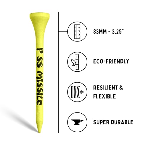 Driver Darts by P*ss Missile, Premium Bamboo Wood Golf Tees - Iconic Tee Packging and Style, Cool Golf Gifts