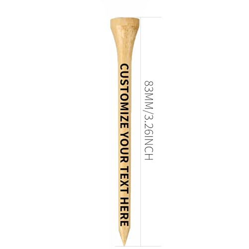100-1000pcs Personalized Golf Tees, Printed with Your Name or Text Logo. Custom Bamboo Golf Tees, 3 1/4'' 2-3/4'' 2-1/8'', Personalized Golf Gifts