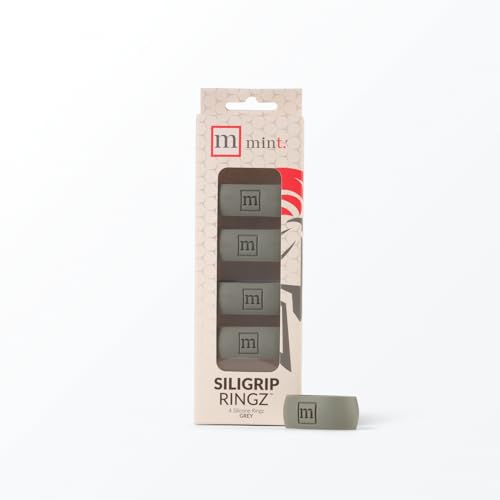 Siligrip Ringz Racket, Non-Slip Silicone Pickleball Paddle Grip Bands, Vibration Dampening Overgrip Alternative for Pickleball, Padel, Tennis, Badminton & Squash, 4 Pack - color: Gray