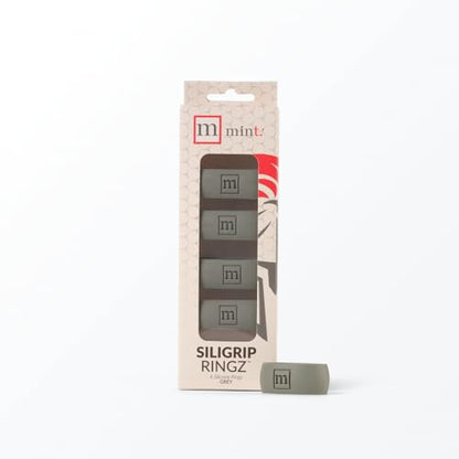 Siligrip Ringz Racket, Non-Slip Silicone Pickleball Paddle Grip Bands, Vibration Dampening Overgrip Alternative for Pickleball, Padel, Tennis, Badminton & Squash, 4 Pack - color: Gray