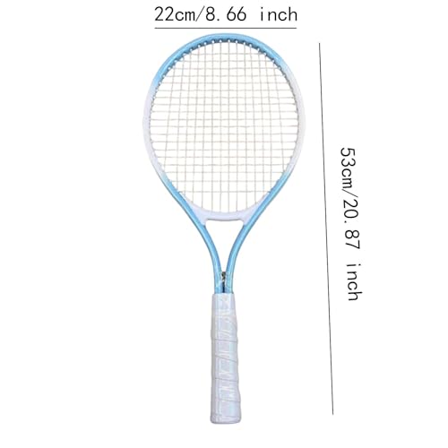 Tennis Racket, Tennis Equipment, Shockproof, Comfortable, Nylon Strings, Tennis Racket for Outdoor Leisure Game, Blue White