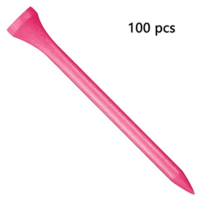 Wooden Golf Tees 3-1/4", 2-3/4", 1-1/2" Available,100 Count (Natural Color, White, Black, Blue, Red, Pink)