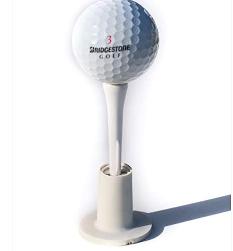Set of 5 - Country Club Elite Golf Practice Mat Tees - Turn & Lock Rubber Tee Holder Plus Plactice Adjustable Height Tee - Replacement Tee Can Use with Most Range Driving Turf Mats