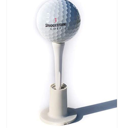 Set of 5 - Country Club Elite Golf Practice Mat Tees - Turn & Lock Rubber Tee Holder Plus Plactice Adjustable Height Tee - Replacement Tee Can Use with Most Range Driving Turf Mats