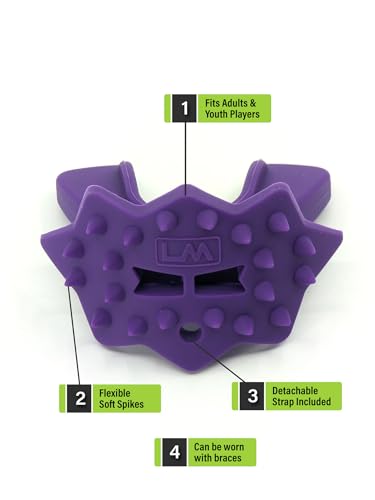 Loudmouth 3D SpikeSurge Football Mouth Guard with Strap, Fits Adult & Youth, Mouth Guard Football Accessories (Frog Dark Purple) - color: Frog Dark Purple