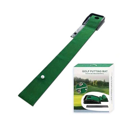 Luxury Indoor Putting Green Set with Golden Ball – Roll‑Up Practice Mat & Portable Cup Base – Perfect Golf Gift for Men, Women & Beginners, Indoor Putting Green, Portable Golf Putting mat.
