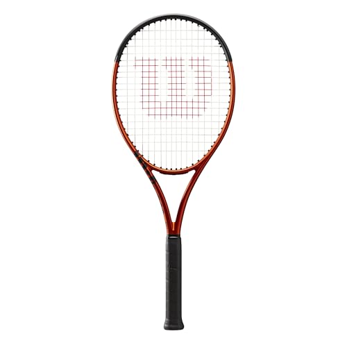Wilson Burn 100 V5 Performance Tennis Racket - Strung with Sensation, Grip Size 1-4 1/8", 2-4 1/4", 3-4 3/8", 4-4 1/2" - size: Grip Size 3 - 4 3/8"