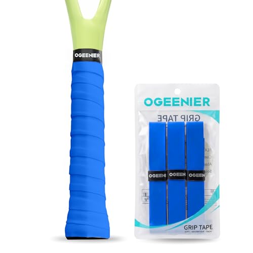 Tennis Racket Grip Tape, 3, 6, 12 Pack Tennis Overgrip Tape, Absorbent and Anti-Slip, Precut Soft Racquet Wrap Grips Tape for Pickleball Paddle/Badminton - color: Blue, size: 3 Pack
