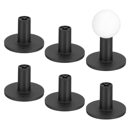 Rubber Golf Tees [] - Flexible Stable Ball Holder Use for Home & Outdoor & Indoor Tall Training Driving Range - [] Hitting Mats - color: Black, size: 1.5IN
