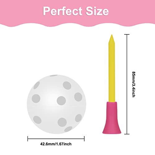 Adwikoso 100 Pack Plastic Golf Training Balls with 2 Golf Ball Tees– Airflow Hollow Golf Balls for Indoor Putting Green, Backyard Outdoor Practice Equipment
