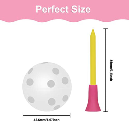 Adwikoso 100 Pack Plastic Golf Training Balls with 2 Golf Ball Tees– Airflow Hollow Golf Balls for Indoor Putting Green, Backyard Outdoor Practice Equipment