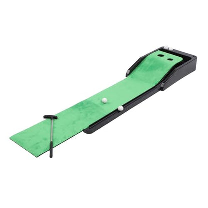 Golf Putting Mat Indoor Putting Green Automatic Ball Return Training Set with SelfReturning Dual Tracks TournamentGrade Surface for Home Office Practice