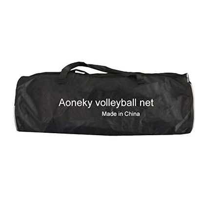 Aoneky 32ft x 3ft Volleyball Replacement Net with Top Steel Cable - Official Size Polyester Net for Outdoor & Beach, Fits Regulation Poles, Heavy Duty PU Edge Binding