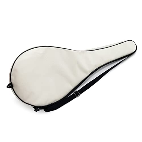 Tennis Bag Lightweight and Padded Tennis Rackets Cover with Adjustable Shoulder Strap - color: Beige, size: 31"x11.4"