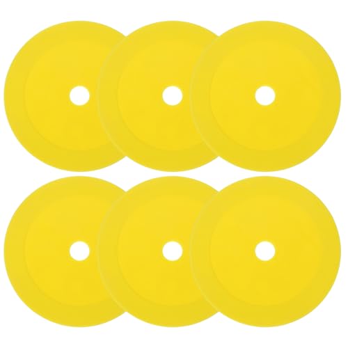 PATIKIL 6Pcs Flat Cones, 6 Inch Spot Markers Small Flat Soccer Training Cone for Football Basketball Agility Practice Sports Training Equipment - color: Yellow