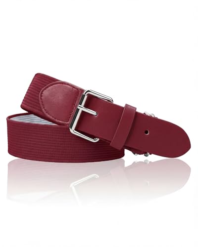 STELLE Baseball/Softball/Fastpitch Belt Girls Sports Elastic Adjustable Boys Uniform Belts Youth and Adult Sizes - color: Crimson, size: Youth