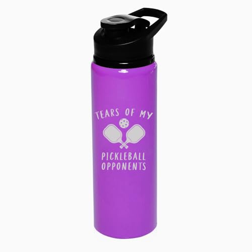 25 oz Water Bottle Sports Travel Mug Gift Tears Of My Pickleball Opponents Funny (Purple) - color: Purple