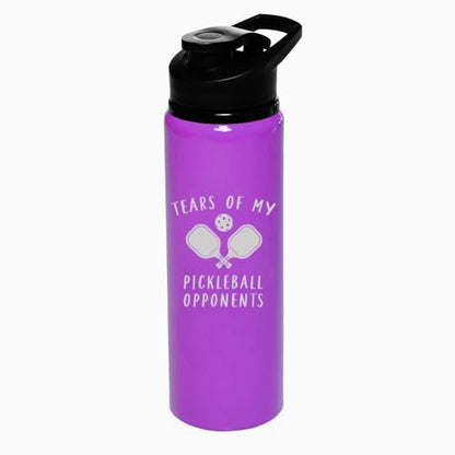 25 oz Water Bottle Sports Travel Mug Gift Tears Of My Pickleball Opponents Funny (Purple) - color: Purple