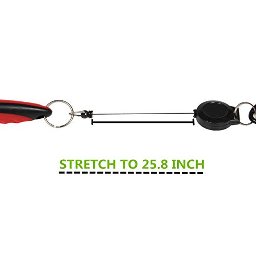 Yoport® Golf Club Brush and Club Groove Cleaner 2 Ft Retractable Zip-line Aluminum Carabiner, Lightweight and Stylish, Ergonomic Design, Easily Attaches to Golf Bag - color: Red+blue