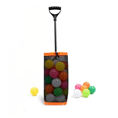 Tennis Ball Hopper, Holds 40+ Pickleballs or 50+ Tennis Balls, Lightweight Durable Steel Frame, Portable Adjustable Ball Picker（Excluding Ball） - color: Yellow
