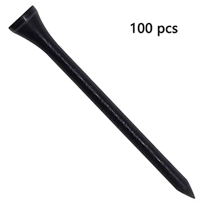 Wooden Golf Tees 3-1/4", 2-3/4", 1-1/2" Available,100 Count (Natural Color, White, Black, Blue, Red, Pink) - color: Black, size: 2 3/4 inch
