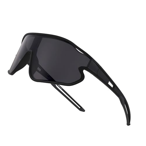 Kids Baseball Sunglasses - Youth Baseball Sunglasses for Boys Girls - Sports Softball Shades Age 6-14 - color: B6 Black / Grey