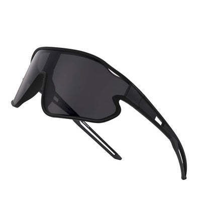 Kids Baseball Sunglasses - Youth Baseball Sunglasses for Boys Girls - Sports Softball Shades Age 6-14 - color: B6 Black / Grey