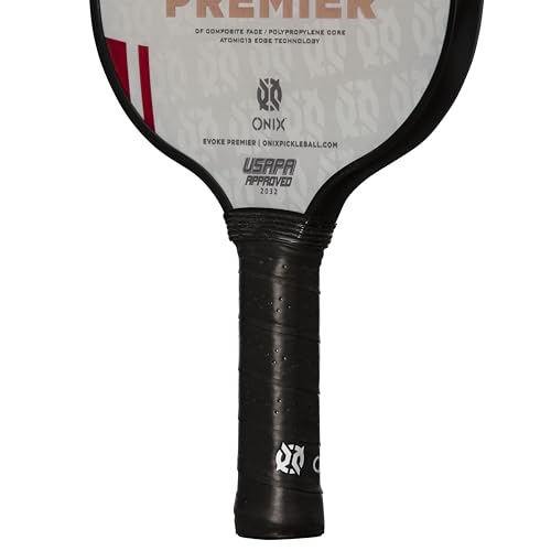 Onix Evoke Premier Professional Tournament Pickleball Paddle Composite Face Impact Paddle Shape - color: Red - Evoke Premier, size: Medium, style: 14mm