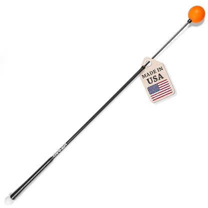 Orange Whip Golf Swing Trainer Aid Patented & Made in USA for Improved Rhythm, Flexibility, Balance, Tempo, and Strength *American Made* - style: Full-Size - 47"
