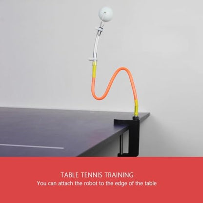 Table Tennis Rebound Trainer with Suction Base- Fixed Ball Clip with Rotation Display for Solo Practice,Forehand & Backhand Stroke Training Tool
