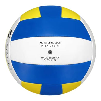 UUBEMM Volleyball Soft Touch Official Size 5 Thick Durable PU Leather Waterproof Indoor Outdoor for Beginners Teens Adults – Beach Pool Gym Training Games with Pump