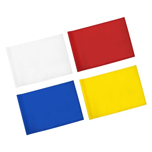 KINGTOP Standard Golf Flags with Tube Inserted, All 20" L x 14" H, Practice Putting Green Flag for Yard, Tournament Course, 420D Nylon PGA Regulation Chipping Pin Flag - color: Colored Flag/4 sets