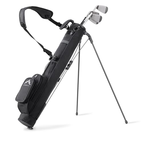 uniHimal Golf Lightweight Stand Carry Bag– Easy to Carry and Durable Pitch n Putt Golf Bag for The Driving Range, Par 3 and Executive Courses–31.5 inches Tall - color: Black