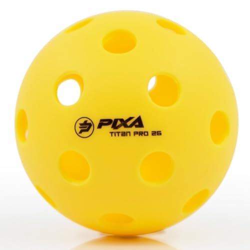 PIXA Titan Pro 26 Indoor Pickleball - USAPA Approved, Durable Indoor Pickleballs, Consistent Bounce, Smooth Flight, Ideal for Competitive Play- Packs of 3, 6, 12, 50 - color: Neon Yellow, size: 6 Pack