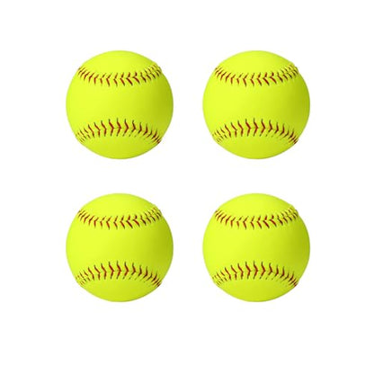Sports Practice Softballs Slow Pitch Official Size and Weight Softballs, Unmarked Leather Covered Training Ball for Games, Practice and Training - size: 12 Inch