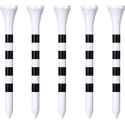 Wooden Golf Tees 3-1/4", 2-3/4", 2-1/8", 1-1/2" Available, 100 Count (Natural Color, White, Black, Blue, Red, Green, Yellow, Pink, Orange) - color: White, size: 2 3/4 Inch