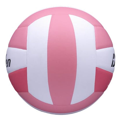 Baden | 10U Light | Official Size, 2 oz Lighter Entry Level Youth Indoor Volleyball | PU Composite, Extra Foam Backing, Reduce Sting - color: Soft Pink/Dark Pink