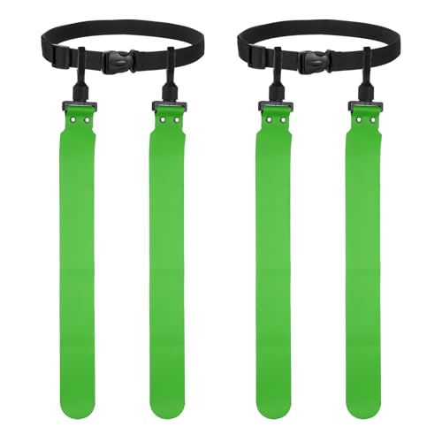 Flag Football, Adjustable Flag Football Belts with Belt and Flags Easy Tear Away - color: Emerald Green