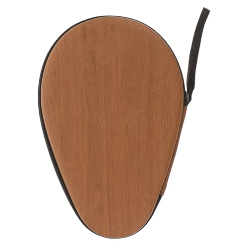 LABRIMP Table Tennis Paddle Bag Portable Bat Storage Case Reusable Protective Organizing Pouch for Sports Zipper Closure, Wooden Color, Suitable for Ping Pong Players