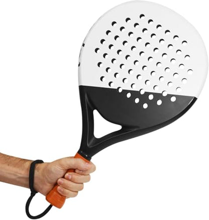 LAPAT Padel Racket with Cover Bag - Carbon Surface with EVA Memory Foam- Paddle Tennis Racquets Lightweight - POP Tennis - color: White Seoul