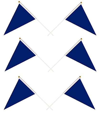 50 Pack Dark Blue Pennant Small Mini On Sticks,Hand Held Solid Dark Blue Pennant Graffiti Flag,Party Events Celebration,School,Grand Opening,Kids Birthday,Sports Clubs,Flower Pot - color: Dark Blue