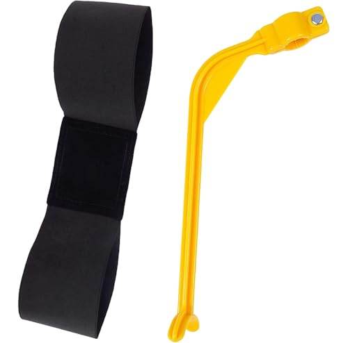 Amy Sport Golf Swing Training Aid Wrist Hinge Adjustable Arm Band with Hanger Ball Connection Band for Correction, Men Women Ball Between Arms Practice Tool - color: Yellow&Black-2 Pack