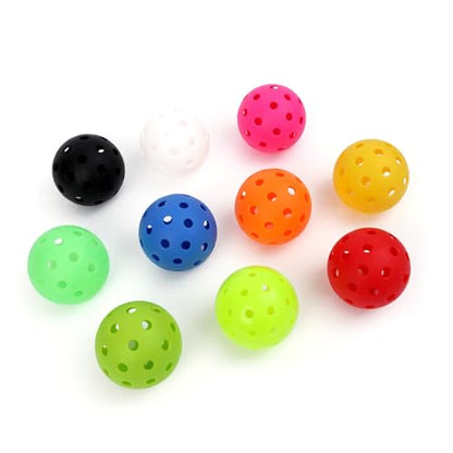 6-Pack Pickleball Balls 40 Holes Outdoor Indoor High Rebounce True Flight High Visibility Durable Black Pickle Balls Set Sport Gifts for Women Men