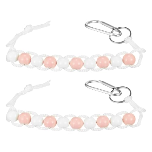 Golf Beads Counter, Golf Ball Beads Bracelet Count Stroke Score Acrylic Sports Keeper Putting with Hook for Golfer - color: Light Peach 5/ White 5