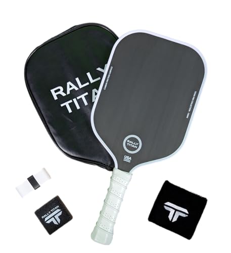 16 MM Titan Pro Control Pickleball Paddle | USAPA Approved | T700 Textured Carbon Fiber Friction Surface | Polypropylene Honeycomb Core | Rally Titan Pickleball Paddles | Single Paddle with Cover