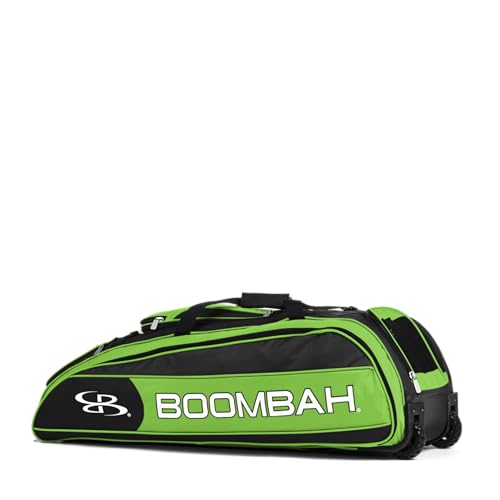 Boombah Beast Rolling Bat Bag - Multiple Color Options - Holds 8 Bats, Glove and Shoe Compartments - color: Black/Lime Green