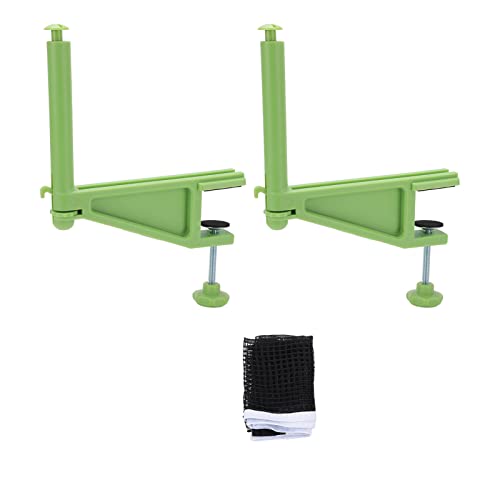 Professional Portable Table Tennis Net with Adjustable Clamp Post Set, Screw Fixation for Indoor Outdoor Play, Nylon Mesh Net with 2.2in Clamping Range - color: Green