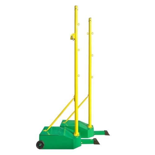 Badminton Net Stand Portable 1.55M Badminton Net Frame Poles, Freestanding Sport Training Equipment for Court/Beach/Driveway, Pu Wheels& Easy to Move